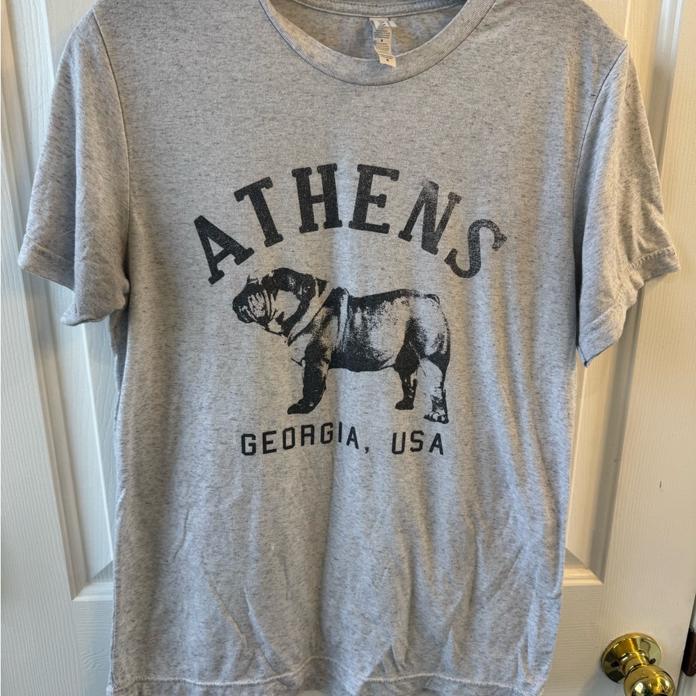 Athens, Georgia Bulldog T-shirt Heather Gray Size Med